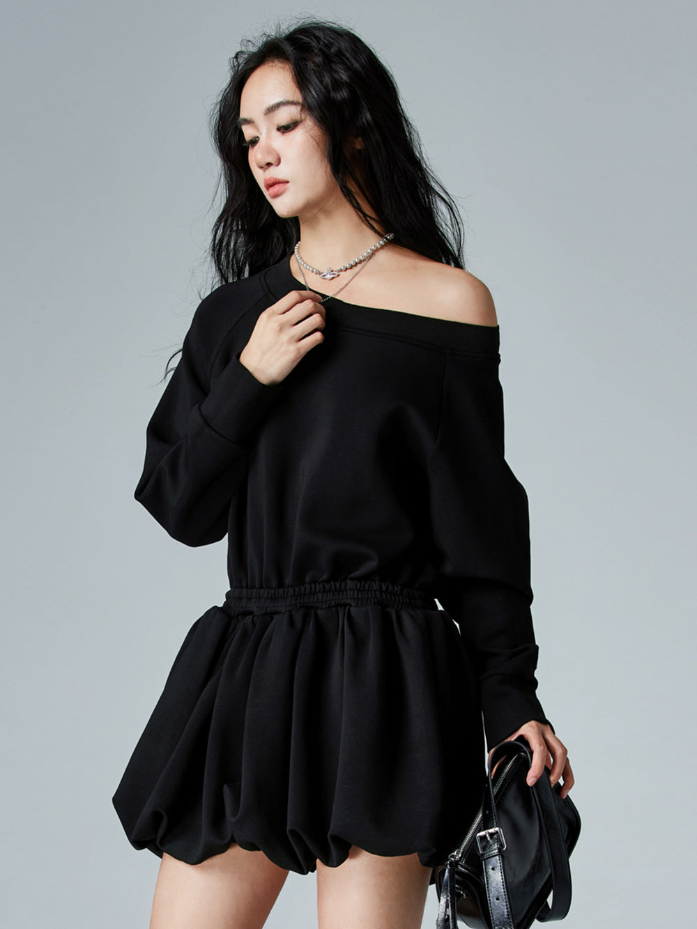 MUKTANK × CUUDICLAB Fake Two-piece Sweatshirt Dress