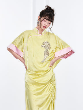 MUKZIN "Ode to the New Summer"Neo - Chinese Style Bamboo - Print Qipao