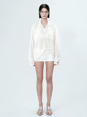 MUKTANK×MODULER Heavy-Detailed Polo Shirt with Pearl Embroidery