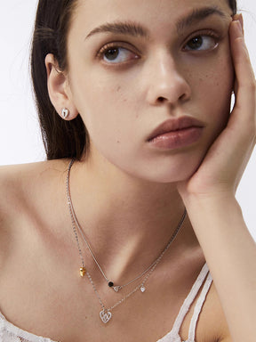 MUKTANK×SUN HUNTERTwo-tone lace heart lock necklace