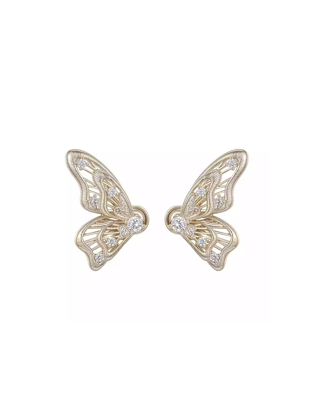 MUKTANK×SUN HUNTER “Emergence”Lace Butterfly Multi - Way Stud Earrings