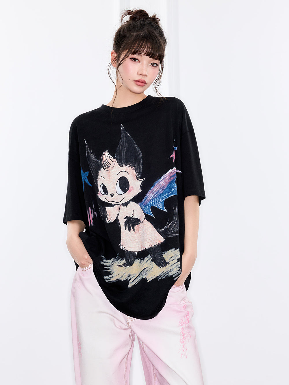MUKZIN "Ode to the New Summer"Cartoon - printed short - sleeved shirt