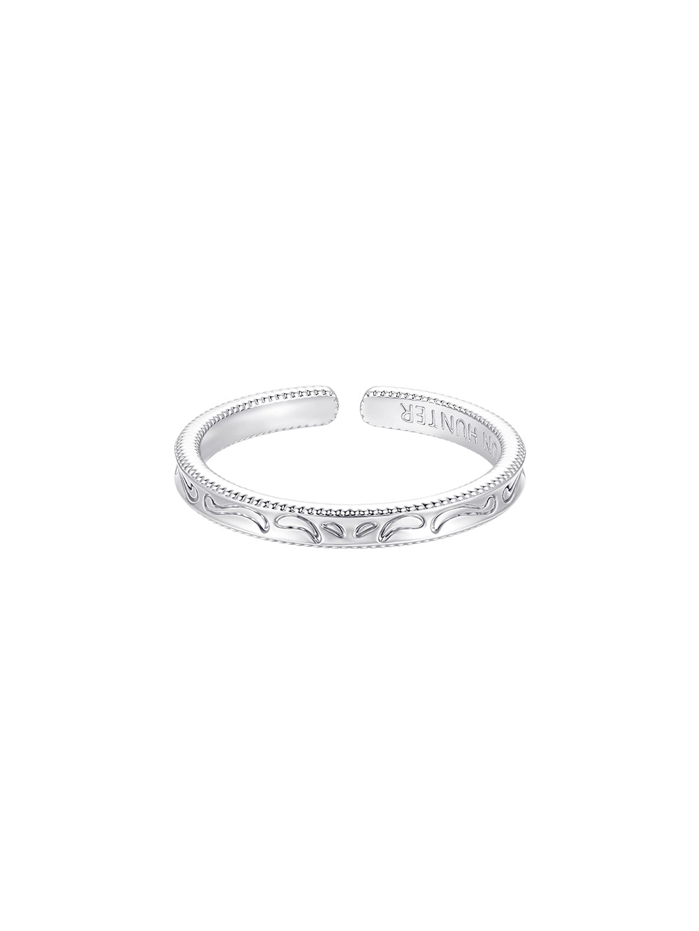 MUKTANK×SUN HUNTER Embossed Iris Flower Narrow Band Ring