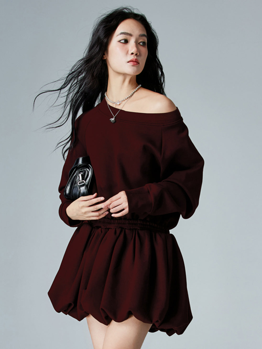 MUKTANK × CUUDICLAB Fake Two-piece Sweatshirt Dress