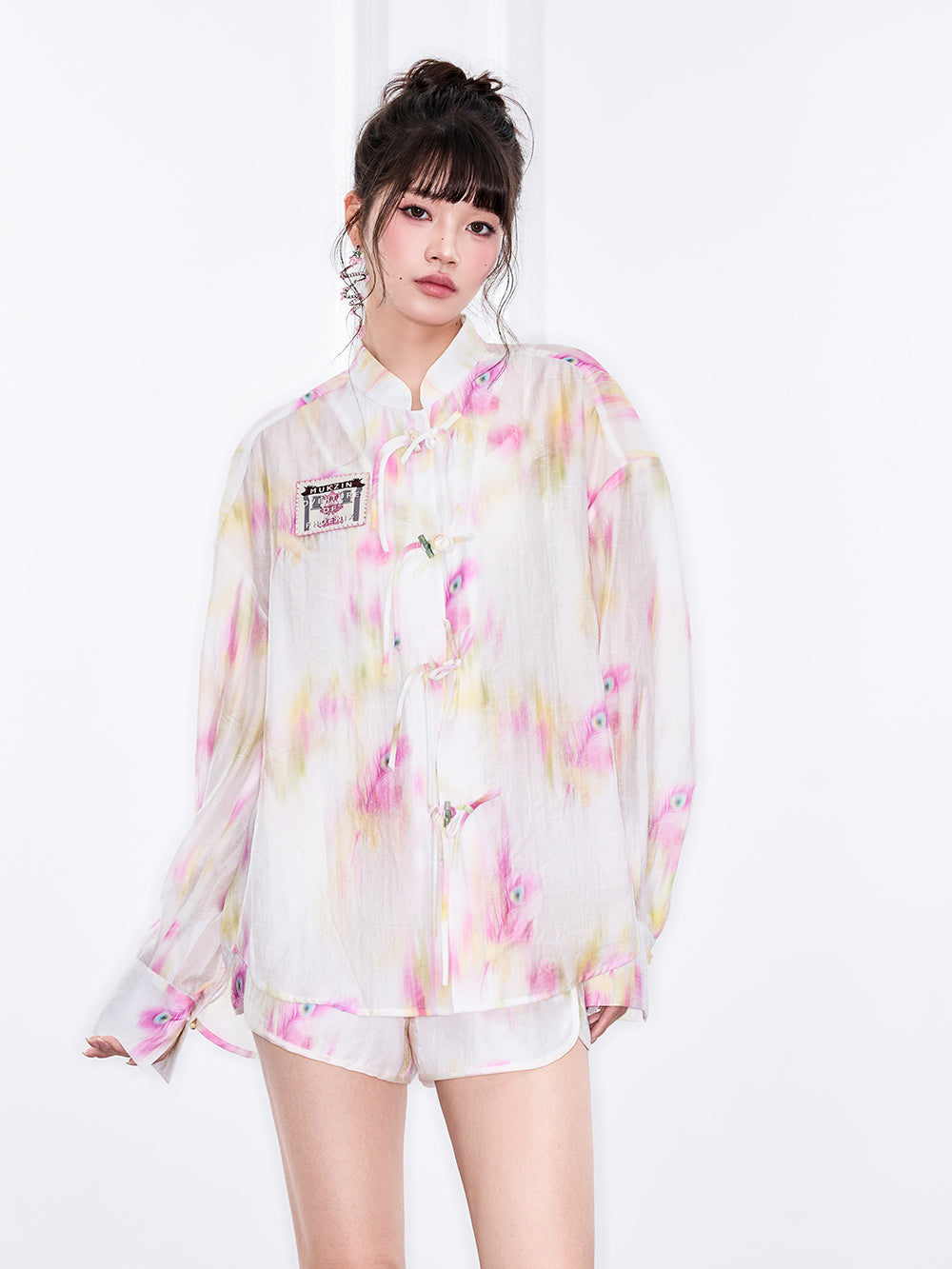 MUKZIN "Ode to the New Summer"Chinese-style national trend printed casual shirt