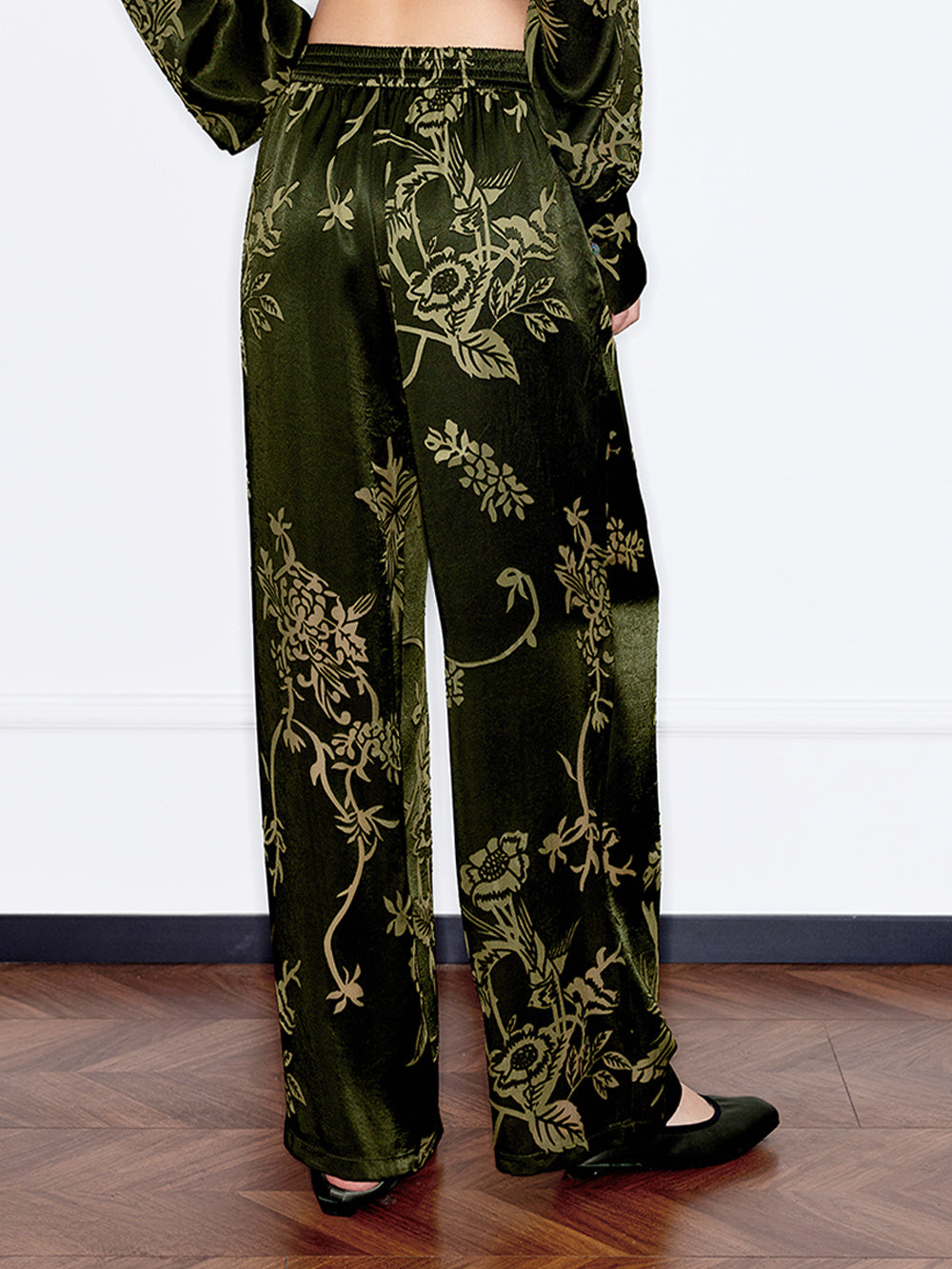 MUKZIN“Capsule Collection”Chinese-Style Loose Drapey Printed Wide-Leg Pants
