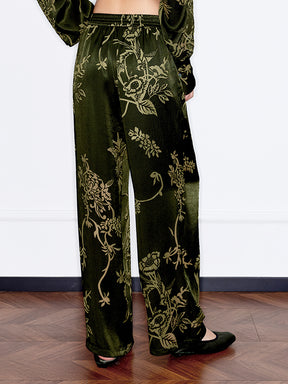 MUKZIN“Capsule Collection”Chinese-Style Loose Drapey Printed Wide-Leg Pants