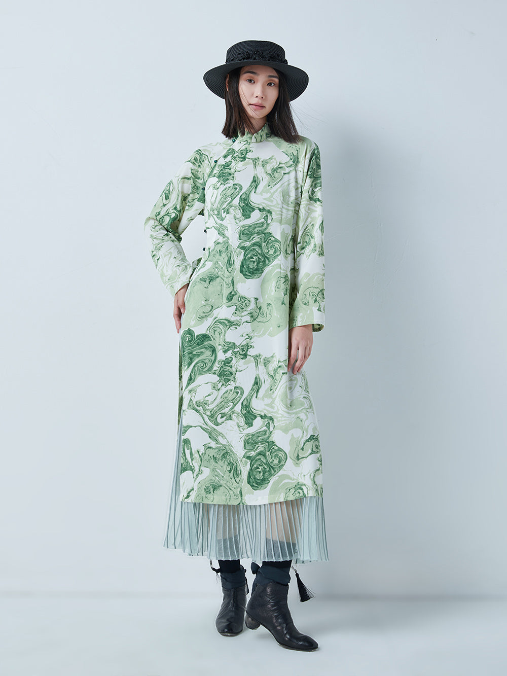 MUKTANK × CUUDICLAB Chinese Style Printed Holiday Maxi Dress