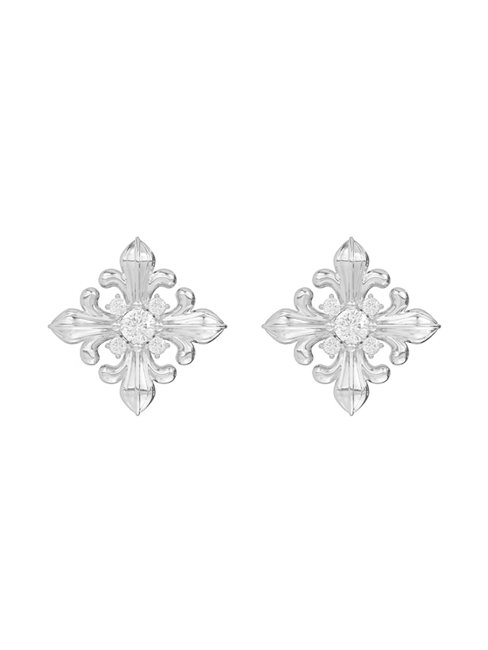 MUKTANK×SUN HUNTER Iris-shaped Square Earrings