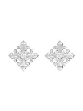 MUKTANK×SUN HUNTER Iris-shaped Square Earrings