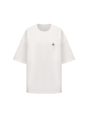 MUKTANK×ARDENCODE Reflective Print Casual 305g Heavyweight Pure Cotton Crewneck Unisex Short-Sleeved Loose T-Shirt