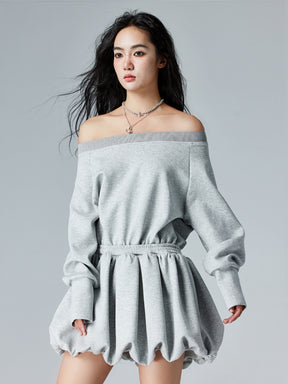 MUKTANK × CUUDICLAB Fake Two-piece Sweatshirt Dress