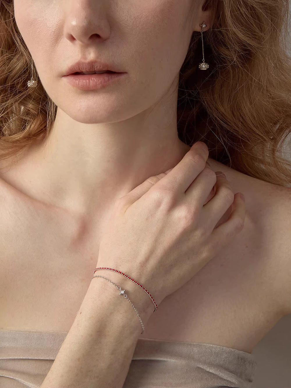 MUKTANK × SUN HUNTER Iris Braided Double-Layer Red String Bracelet