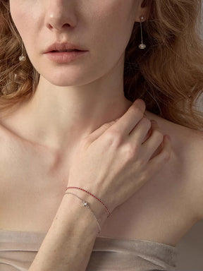 MUKTANK × SUN HUNTER Iris Braided Double-Layer Red String Bracelet