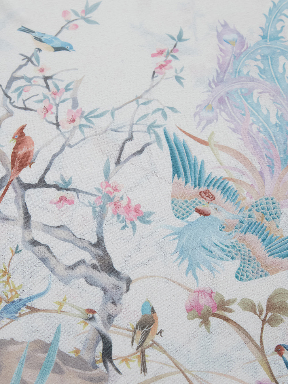 MUKZIN SpringPrelude “Dotting Spring Branches”Loose Round - neck Chinese - style Printed Knitted Long - sleeve Shirt
