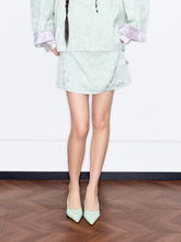 MUKZIN“Capsule Collection”Light Green Jacquard Chinese-Style Shorts