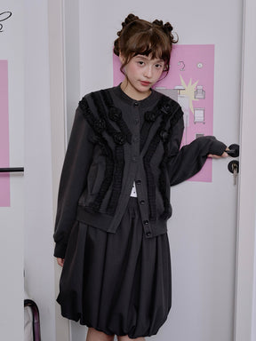 MUKTANK×LOUMUTAKU 3D Flower Baseball Jacket