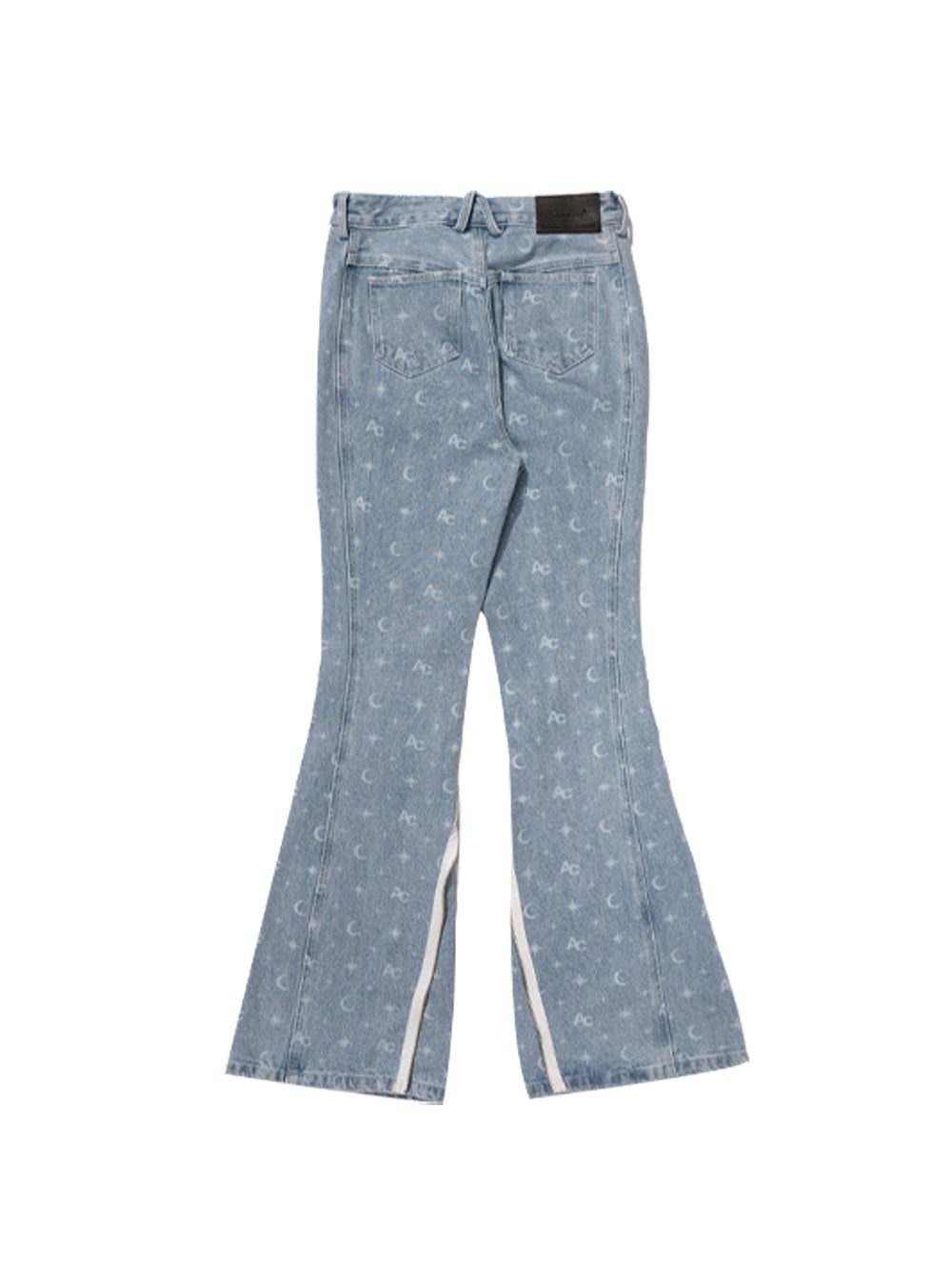 MUKTANK × ARDENCODE Printed Slim-fit Mid-rise Washed Flared Jeans