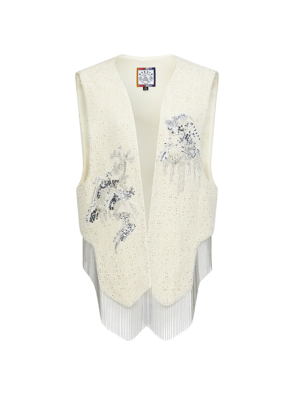 MUKZIN“Realm of Ethereal Mist”Women's Vintage Sequin Beaded Tassel Vest
