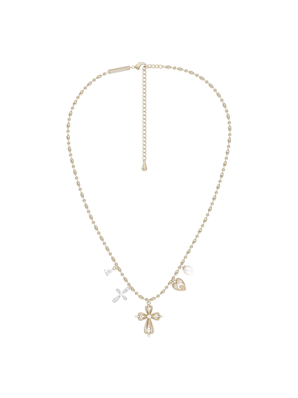 MUKTANK×SUN HUNTER Ornate lace cross necklace