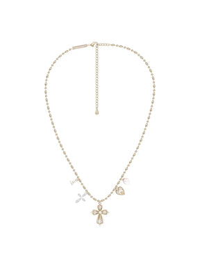 MUKTANK×SUN HUNTER Ornate lace cross necklace