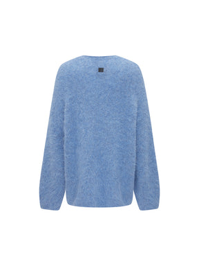 MUKZIN Linglong "Dusk Cloud" V-neck Oversized Alpaca Knitted Sweater