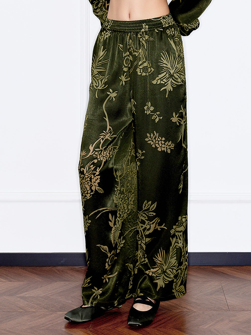 MUKZIN“Capsule Collection”Chinese-Style Loose Drapey Printed Wide-Leg Pants