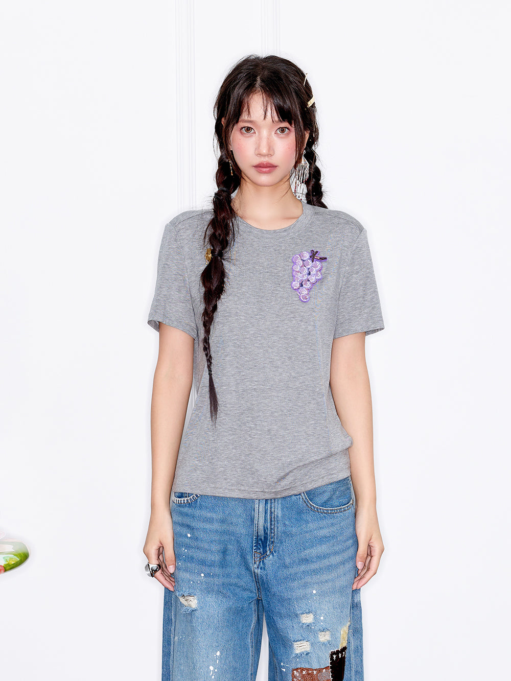 MUKZIN“Capsule Collection”Cotton Casual Versatile Short-Sleeve T-Shirt with 3D Fruit Pattern