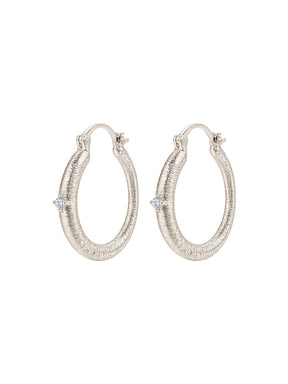 MUKTANK×SUN HUNTER Medium-Sized Brushed Huggie Earrings