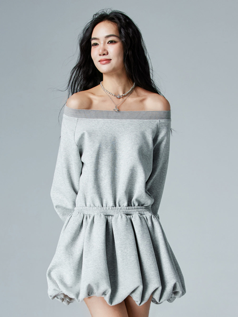 MUKTANK × CUUDICLAB Fake Two-piece Sweatshirt Dress