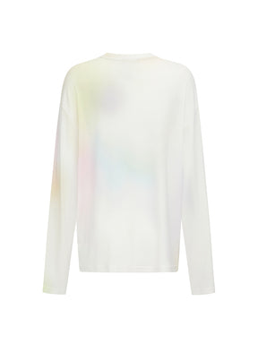 MUKZIN“The Sequence of Deer's Call”Macaron Gradient Pony Print Oversized Sheer Long-Sleeve Top