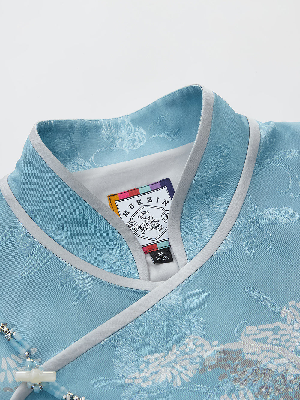 MUKZIN SpringPrelude Blue Cahe Loose Stand-up Collar Retro Chinese-style Cloak