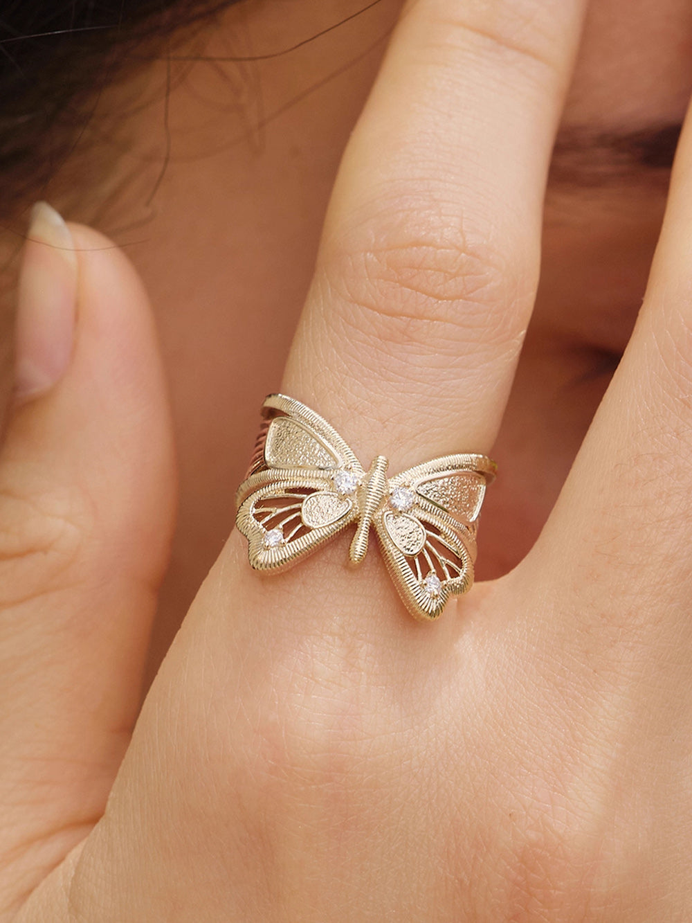 MUKTANK×SUN HUNTER “Emergence”Lace Butterfly Wing Ring
