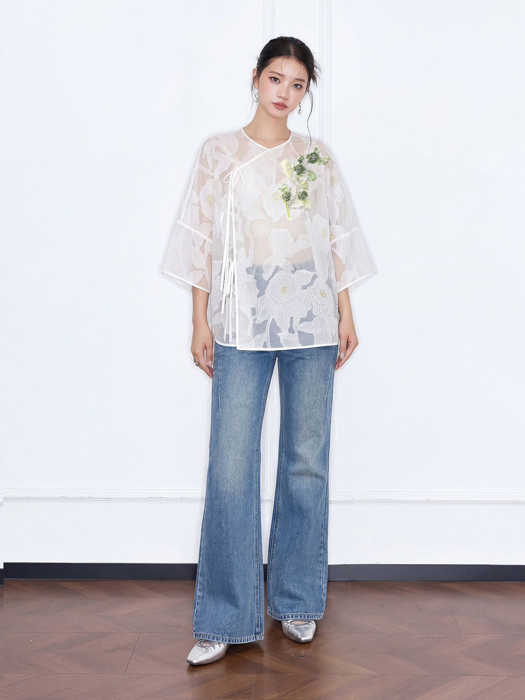 MUKZIN "Capsule Collection" New Chinese Style Embroidered Changyi Mulberry Silk Shirt