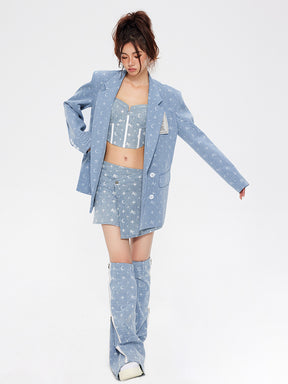 MUKTANK × ARDENCODE Loose Printed Denim Suit