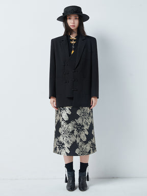 MUKTANK×CUUDICLAB Faux Two-Piece Irregular Blazer