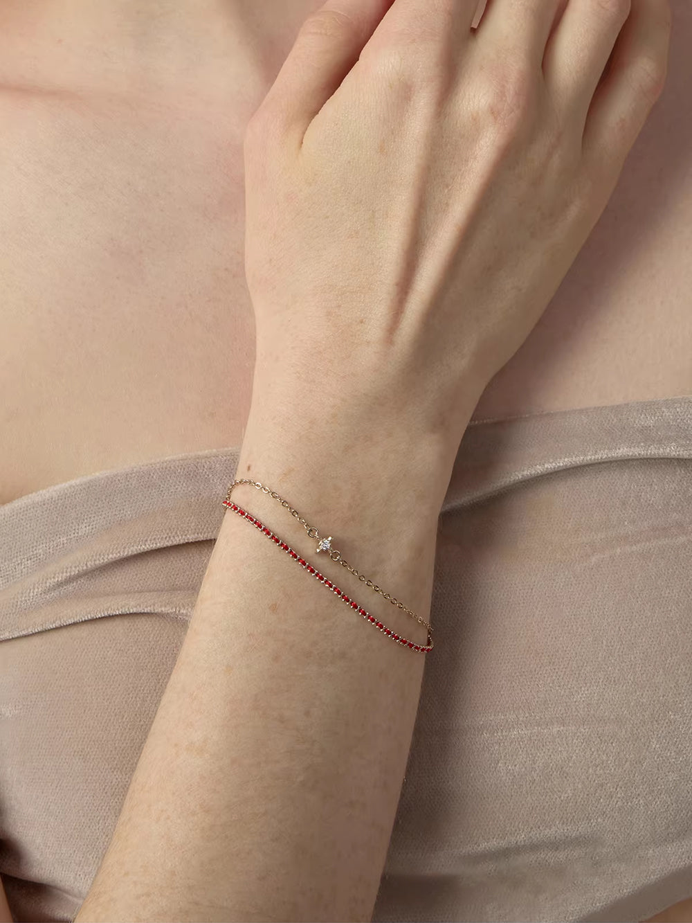 MUKTANK × SUN HUNTER Iris Braided Double-Layer Red String Bracelet
