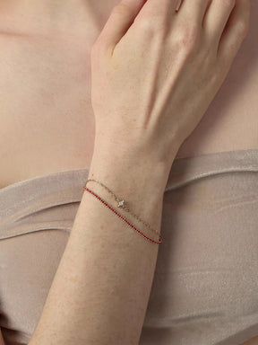 MUKTANK × SUN HUNTER Iris Braided Double-Layer Red String Bracelet
