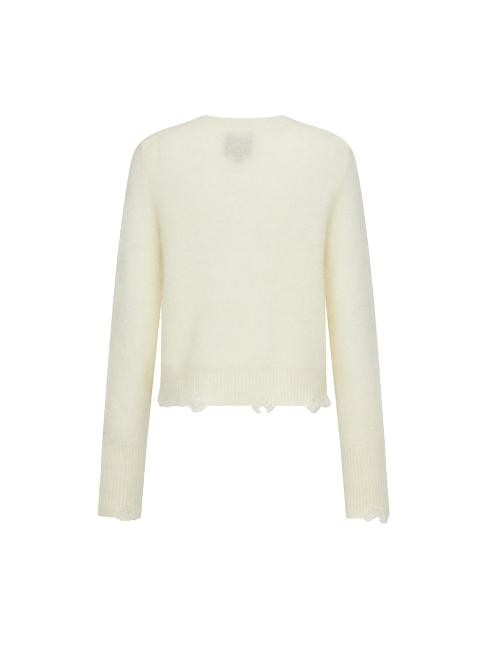 MUKZIN Linglong Long —Snake Embroidery Mohair Blend Sweater (White/Grey)
