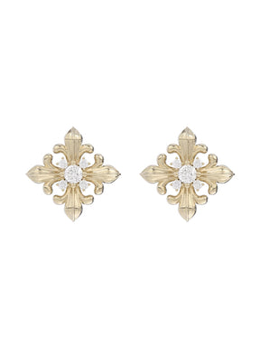 MUKTANK×SUN HUNTER Iris-shaped Square Earrings
