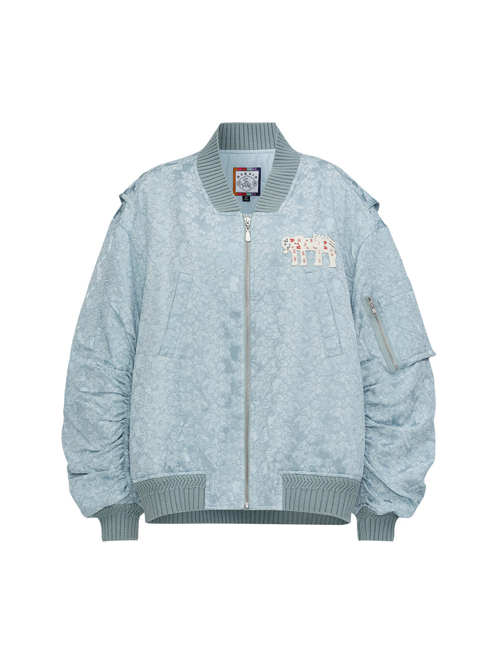 MUKZIN“Realm of Ethereal Mist”Retro Tie - Dye Embroidered Loose Bomber Jacket