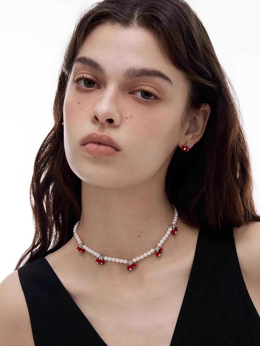 MUKTANK×SUN HUNTER Velvet Cherry Party Necklace