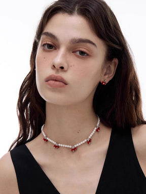 MUKTANK×SUN HUNTER Velvet Cherry Party Necklace