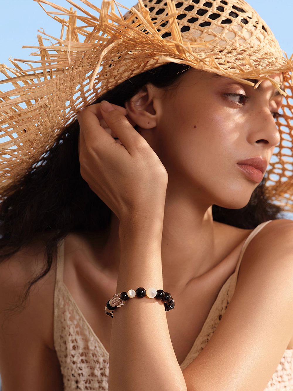 MUKTANK×SUN HUNTER“Fleeting Light”Obsidian Bracelet