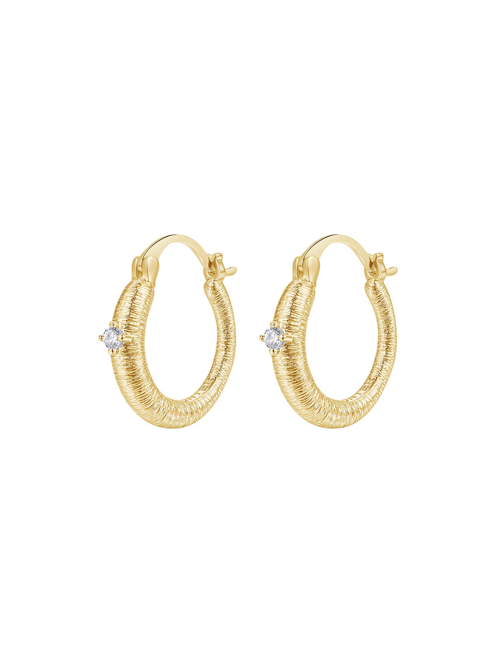 MUKTANK×SUN HUNTER Small-Sized Brushed Huggie Earrings