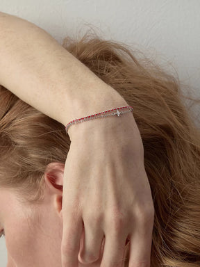 MUKTANK × SUN HUNTER Iris Braided Double-Layer Red String Bracelet
