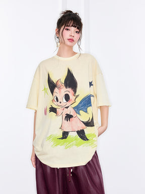 MUKZIN "Ode to the New Summer"Cartoon - printed short - sleeved shirt