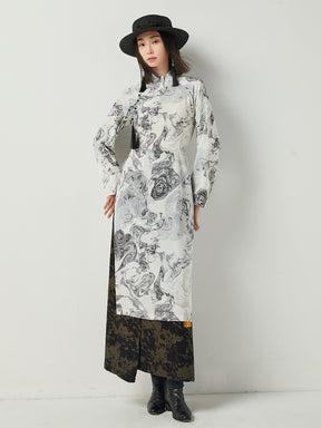 MUKTANK × CUUDICLAB Chinese Style Printed Holiday Maxi Dress