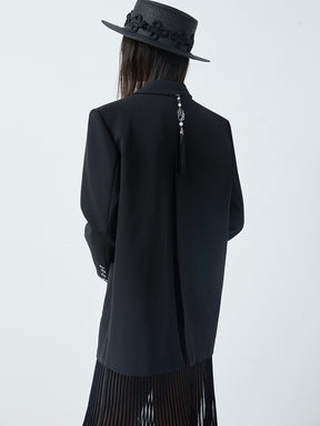 MUKTANK×CUUDICLAB Faux Two-Piece Irregular Blazer