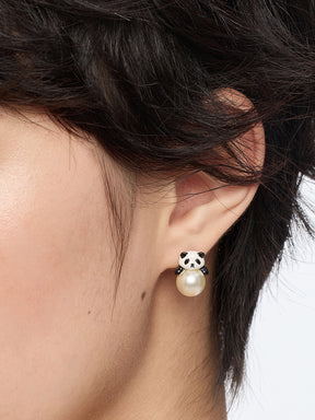 MUKTANK¡ÁSUN HUNTER Panda Faux Pearl Earrings